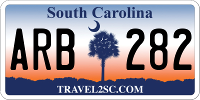 SC license plate ARB282