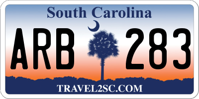 SC license plate ARB283