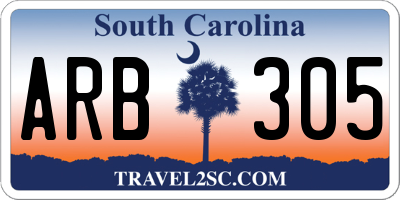 SC license plate ARB305