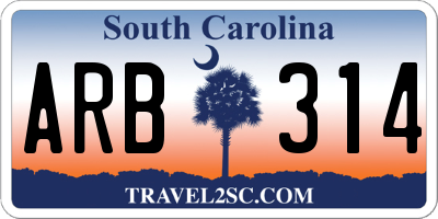 SC license plate ARB314