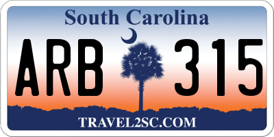 SC license plate ARB315