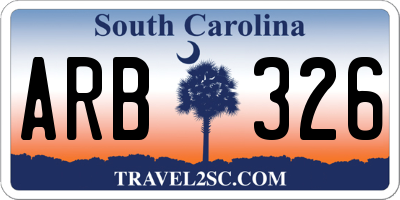 SC license plate ARB326