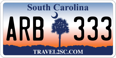 SC license plate ARB333