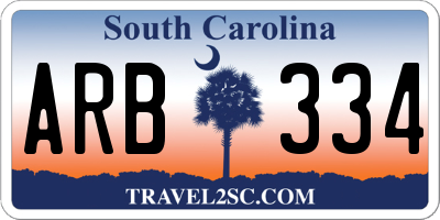 SC license plate ARB334