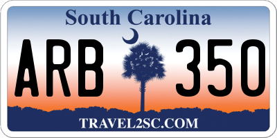 SC license plate ARB350