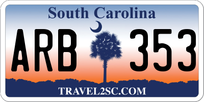 SC license plate ARB353