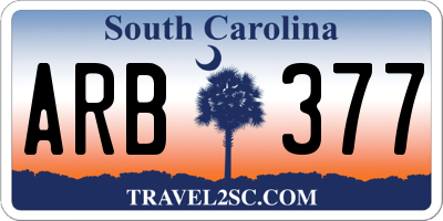 SC license plate ARB377