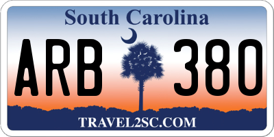 SC license plate ARB380