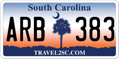 SC license plate ARB383