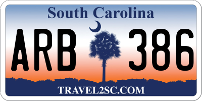 SC license plate ARB386