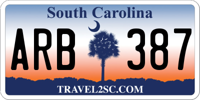 SC license plate ARB387