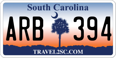 SC license plate ARB394