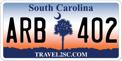 SC license plate ARB402
