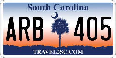 SC license plate ARB405