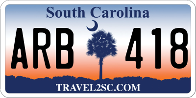 SC license plate ARB418