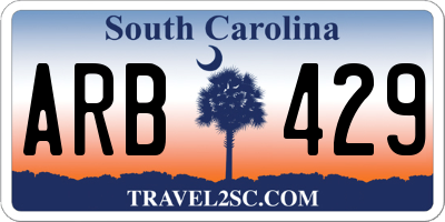 SC license plate ARB429
