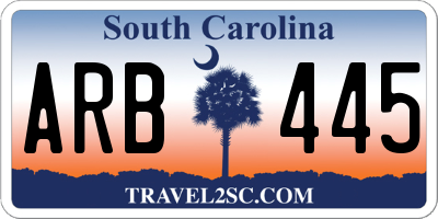 SC license plate ARB445
