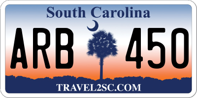 SC license plate ARB450