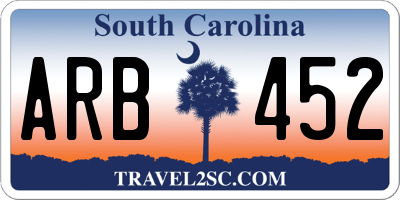 SC license plate ARB452
