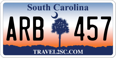 SC license plate ARB457