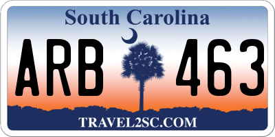 SC license plate ARB463