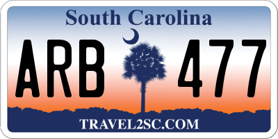 SC license plate ARB477
