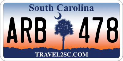 SC license plate ARB478