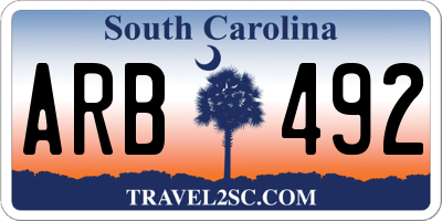 SC license plate ARB492