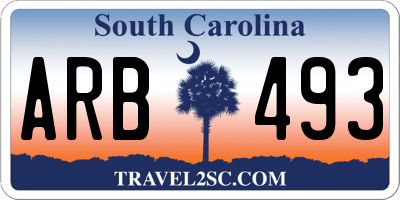 SC license plate ARB493