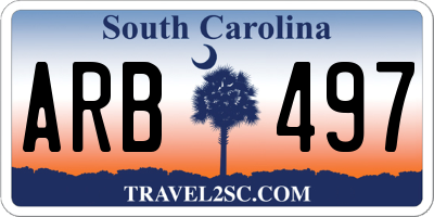 SC license plate ARB497