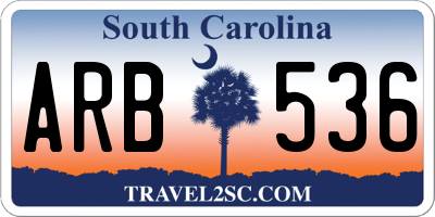 SC license plate ARB536