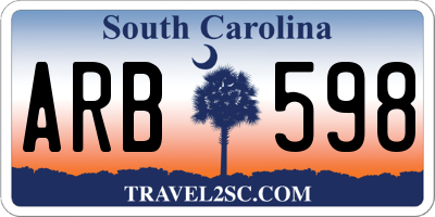 SC license plate ARB598