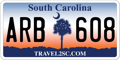 SC license plate ARB608