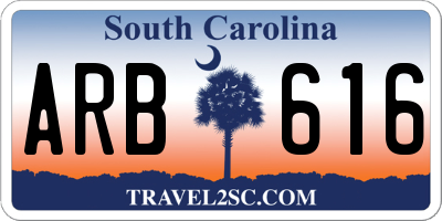 SC license plate ARB616