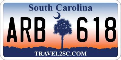 SC license plate ARB618