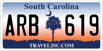 SC license plate ARB619