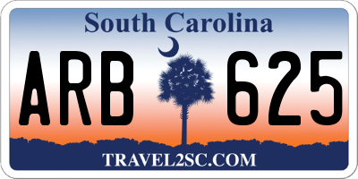 SC license plate ARB625