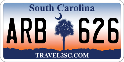 SC license plate ARB626