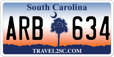 SC license plate ARB634