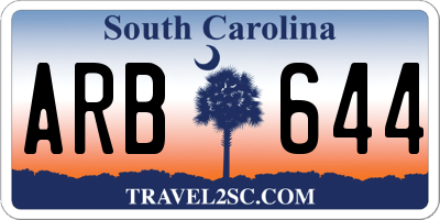 SC license plate ARB644