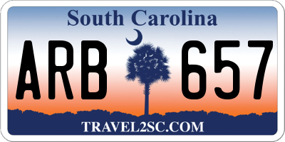 SC license plate ARB657