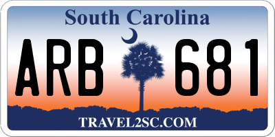 SC license plate ARB681
