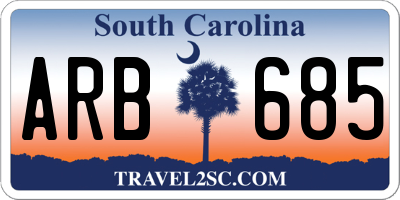 SC license plate ARB685