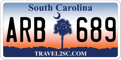 SC license plate ARB689