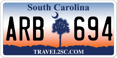 SC license plate ARB694