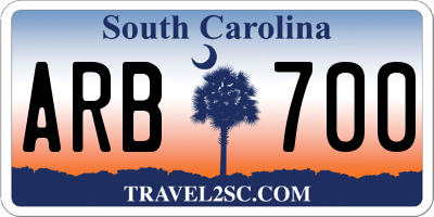 SC license plate ARB700