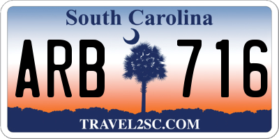 SC license plate ARB716