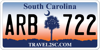 SC license plate ARB722