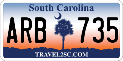 SC license plate ARB735