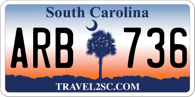 SC license plate ARB736